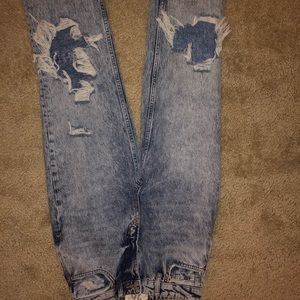 Free people jeans!!! Ripped patched skinny jeans